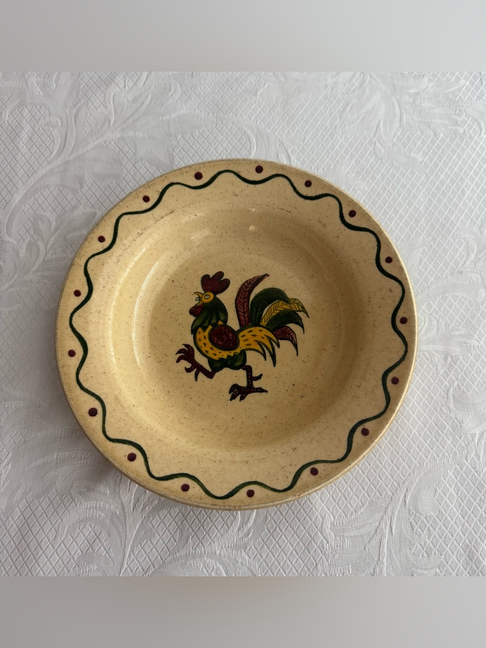 Vintage Metlox Poppytrail California Provincial Rooster Bowl 8.25” Hand Painted